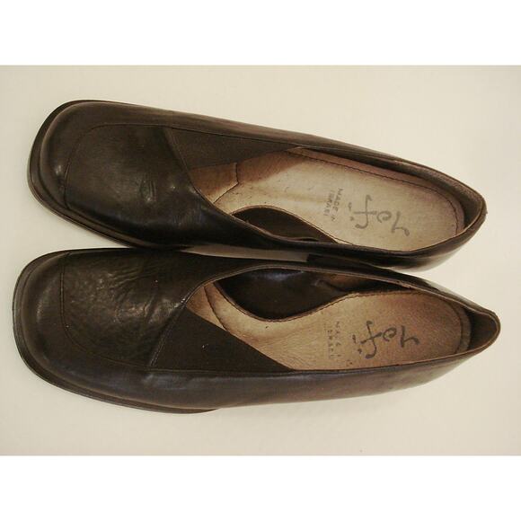 YOFI SZ 36 US 6M BLACK LEATHER PUMP SHOE MADE IN ISREAL W SOLE MADE IN ITALY - Picture 2 of 7